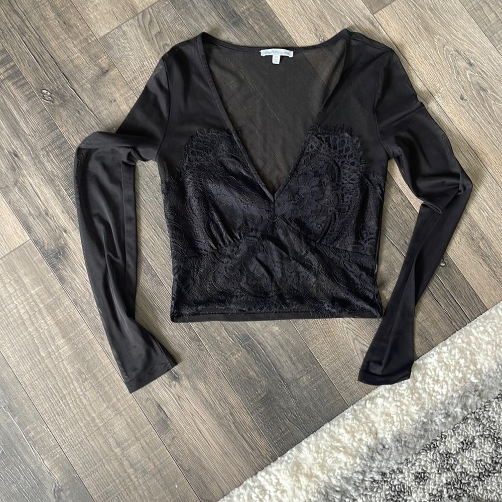 Mesh lace crop top Charlotte ruse extra small xS